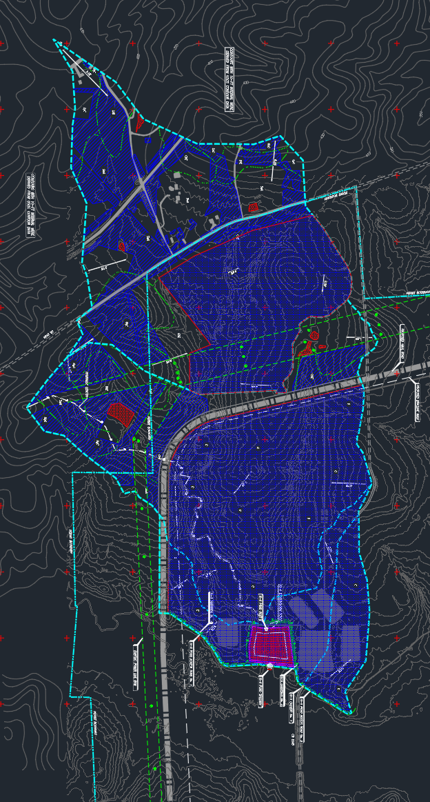 Mining site grading and drainage drawing