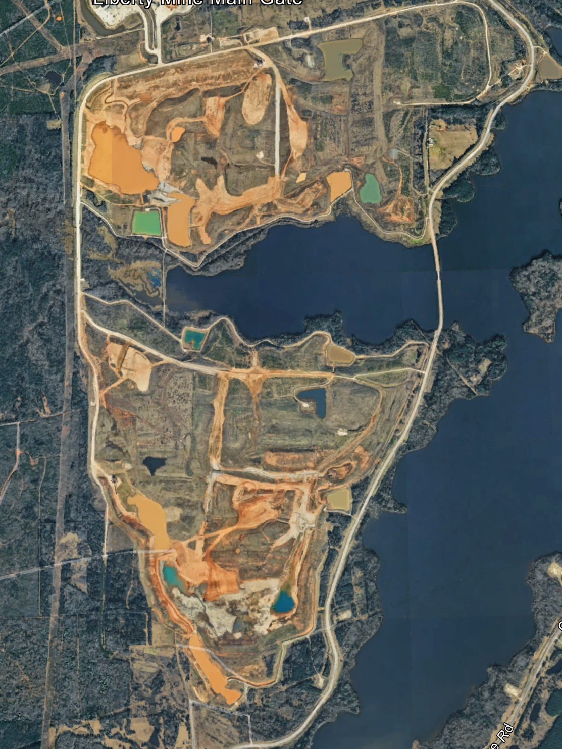 Mining and large-site aerial view